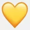 Улыбающееся желтое сердечко в ВК и WhatsApp