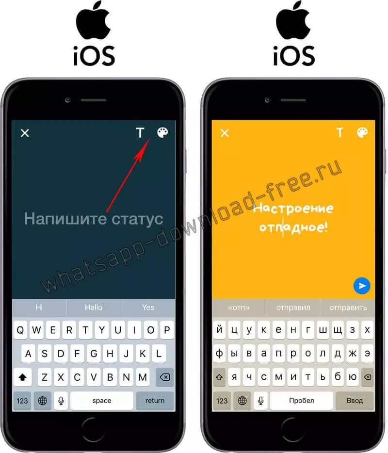 Установите обои или шрифт в статусе WhatsApp на Iphone