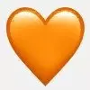 Эмодзи смайлик оранжевое сердечко в ВК и изображение в WhatsApp