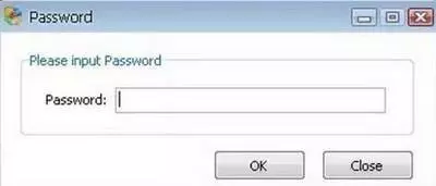 Окно ввода пароля