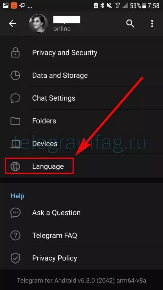 Как поменять язык в Телеграме с английского на русский