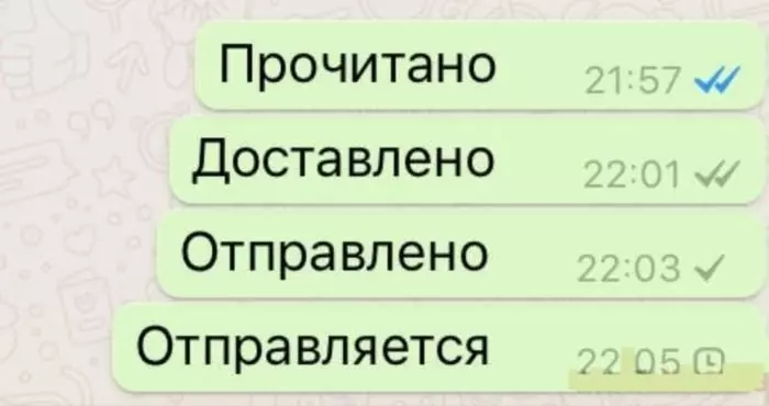 Статус сообщений, отправленных в WhatsApp