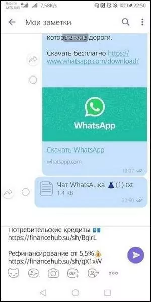 Чат перенаправлен из WhatsApp в Viber
